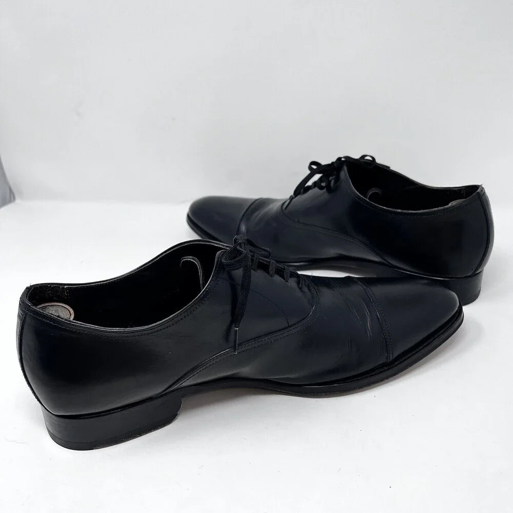 To Boot New York Shoes Mens 11 Adam Derrick Black Leather Oxford Cap Toe Dress